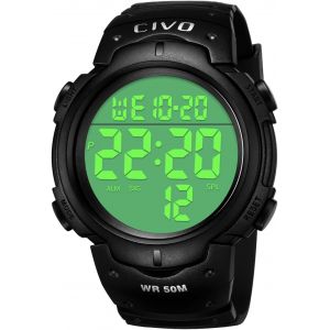 Bnhgc-Montre Homme Sport Militaire Étanche Montre Digitale Chronomètre Alarme Lumière Led Montres Bracelet Hommes Numerique Mode Grand Cadran - Neuf