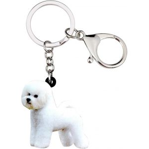 Kal-Acrylique Cute Porte Clef Bouledogue Fran&ccedil;ais Chien Mignon Bijoux Porte Cl&eacute; Beagle Idee Yorkshire Cadeau Femmes Filles D&eacute;coration - Neuf