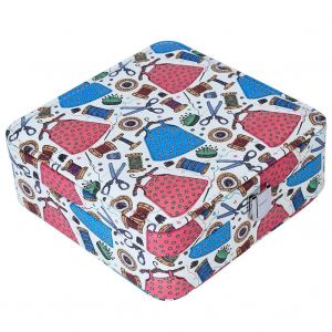 Panier de fil d'aiguille Outil de couture en cuir PU Bo&icirc;te de rangement domestique (aiguille et fil color&eacute;s) - Neuf