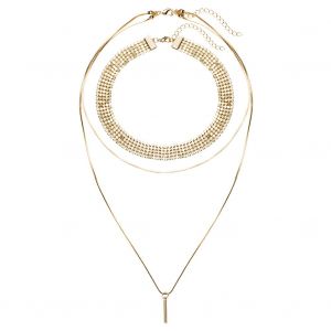 Collier En Metal Multicouches Pour Femme, Bijou Delicat Et Tendance - Neuf