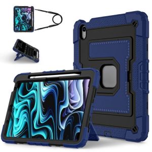 Housse En Silicone Pour Ipad Air 11 (2024/2025) Avec Bandouli&egrave;re - Marine Noir - Neuf