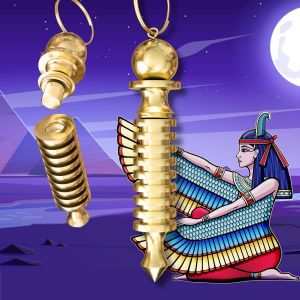 Trahoo-Pendule Divinatoire Egyptien De Radiesthésie Isis Grand Format (9 Spirales) En Laiton Doré ¿ Pendule Temoin Voyance Sourcier Geobiologie [¿¿¿¿¿¿¿¿ ¿ ¿¿¿] - Neuf
