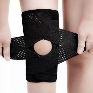 Attelle De Genou Avec Stabilisateurs Latéraux Pour La Déchirure Méniscale Douleur Au Genou Acl Mcl Arthrite Blessures Récupération,Support De Genou Réglable Respirant-L-Noir - Neuf
