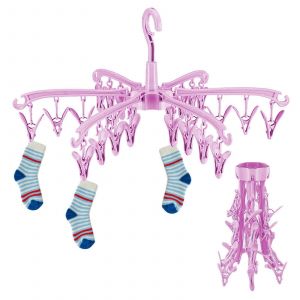 Séchoir à chaussettes,cintre à chaussettes à 24 chevilles pour corde à linge,séchoirs à chaussettes rotatifs suspendus - Neuf