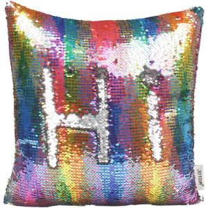 Slep-Housse De Coussin Paillettes Réversible Bicolore Couleur Magique Taie D'oreiller Pour La Maison Voiture Canapé Décoratif, 40x40cm(Multicolores) - Neuf