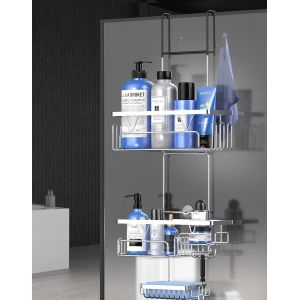 TIANYI-Etagere Douche a Suspendre, &Eacute;tag&egrave;re de Douche sans Percage, Etagere Salle de Bain Suspendu en Acier Inoxydable - Neuf