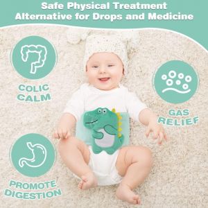 Bouillotte Bebe Remplie Avec De Gel Ceinture Bouillotte Bebe Colique, Ceinture Ajustable, Thermothérapie Pour Baby Douleurs Abdominales, Crampes, Flatulences, Apaiser Bébé, Dinosaure Vert - Neuf