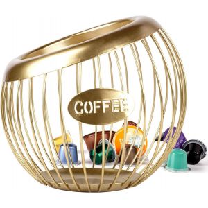 Panier à Capsules Café,Organisateur de Dosettes de café K et Expresso de Grande Capacité pour Comptoir,Panier de Rangement pour Capsules de Café pour Comptoir,Maison,Bureau¿Or¿ - Neuf