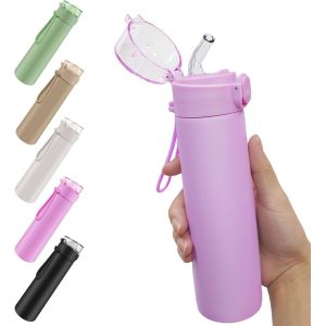 250ml Petite Bouteille Isotherme, Gourde Isotherme Avec Couvercle Verrouillable Anti-Fuite, Bouteille D'eau Acier Inoxydable À Double Paroi, Sans Bpa, Pour Running, École, Bureau (Rose) - Neuf