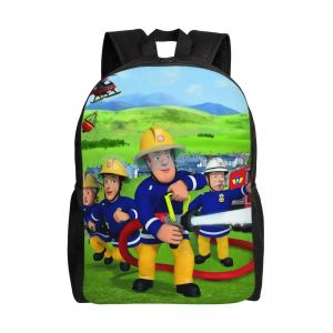 Sacs à dos personnalisés Sam le pompier pour femmes et hommes, imperméables, pour l'école et l'université, avec impression - Neuf