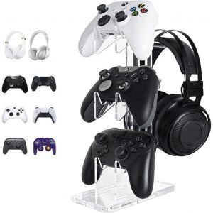 Kalanka-Support Pour Casque Universel, Support Pour Contrôleur De Jeu Transparent Avec 3 Couches, Porte Joystick Pour Jeu, Port Contrôleur Pour Xbox Series, Ps5, Ps4, Ps4, Ps4, (3 Couches) - Neuf