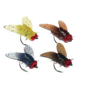 Lot De 20 Leurres Biomimetiques Pour La Peche A La Mouche, Pour Eau Salee Et Eau Douce, Avec Hamecons Et Leurres Pour Panfish - Neuf