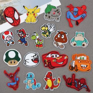 Lot De 18 Autocollants Brodés Spiderman En Tissu - Neuf