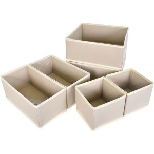 6 Boite De Rangement Vetement,Bo&icirc;te Rangement En Tissu Non-Tiss&eacute;,Pliable 3 Tailles,Ouvertes De Organisateur Armoire,Organiseur Pour V&ecirc;tements Pliable En Tissu Tiroir Respirante - Neuf