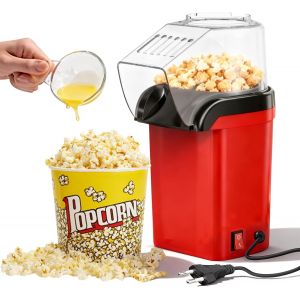 NouvelHorizonstore-Machine a Pop Corn &agrave; Air Chaud, Machine a Popcorn Portable avec Gobelet et Couverture Transparente Sain et Sans Huile Mini Machine &agrave; Pop Corn pour Cin&eacute;mas Maison, No&euml;l, Soir&eacute;es Cin - Neuf
