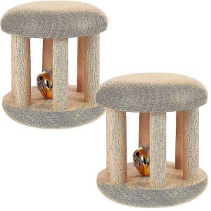 Lot De 2 Hochets En Bois Avec Clochettes ¿ Jouets De Bain Amusants Pour Bébés - Neuf