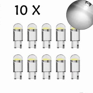 10pcs T10 W5w 12v Led Cob Feu De Stationnement Blanc Acrylique Voiture Vélo Ampoule Auto Plaque D'immatriculation Lampe Dôme Feu De Recul Bricolage - Neuf