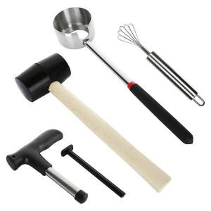 Paquet De 5 Outils D'ouverture De Noix De Coco Pour Jeune Noix De Coco Kit D'ouverture De Noix De Coco En Acier Inoxydable Coco Jack Opener - Neuf
