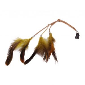 Épingle À Cheveux En Plumes En Cuir Coloré, Longue Pince À Cheveux Avec Pompon, Couvre-Chef Facile À Assortir, Accessoires Pour Cheveux Pour Fêtes À Thème-Jaune - Neuf