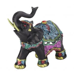 Hjlian Statue D'elephant En Resine Exquise, Sculpture Animale, Artisanat, Decoration De La Maison - Neuf