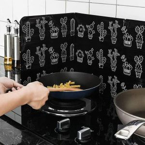 Plaque Anti-Éclaboussures De Cuisson, Protection Anti-Éclaboussures Pour Cuisinière, Poêle, Bac À Huile, Protection D'écran En Aluminium 84 X 33 Cm, Cactus - Neuf