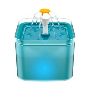 Fontaine &Agrave; Eau Ultra Silencieuse Pour Chat 2 L Avec &Eacute;clairage Led Et Filtration Quadruple - Favorise L'hydratation Avec 3 Mod&egrave;les De D&eacute;bit Et Une Pompe Silencieuse - Neuf