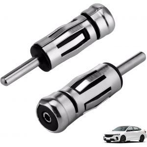 2 Pi&egrave;ces Adaptateurs Antenne DIN M&acirc;le vers ISO Femelle, Connecteur Autoradio Voiture Universel Coaxial, Compatible avec St&eacute;r&eacute;o de V&eacute;hicule, Antenne, C&acirc;ble Radio, Installation sans Outil Plug & Play - Neuf