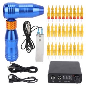 Machine A Tatouer Rotative, Pedale De Tatouage, Aiguilles A Cartouche En Acier Inoxydable, Kit Complet De Stylo A Moteur De Tatouage, Prise Bleue 100-230 Veu - Neuf