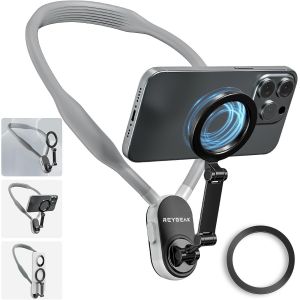 Magnetic Phone Holder, Stand for POV/Vlog Selfie Mount Hand Free Phone Neck Holder Chest Stand Strap Video Recording for iPhone 15 14 13 12 Android Phones - Neuf