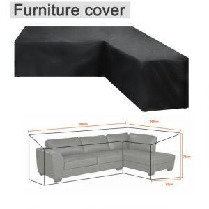 Ensemble De Protection De Canapé Imperméable En Forme De V,Coin De Jardin,Patio,Housse De Meubles De Canapé D'angle En Rotin - Type 286x286x82cm - Neuf