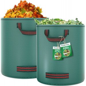 ASFASFq-2X 500L Sac Dechets Verts de Jardin, Sac Jardinage Dechets avec 4 Poignées, Autonome, Imperméable, Sac Jardin durable Résistant à la Corrosion, HYLYD02-BI-ZXC - Neuf