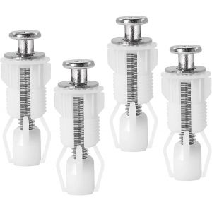 Fixation Abattant WC Vis, 4 Pi&egrave;ces Vis D'expansion pour abattant de toilettes, WC Si&egrave;ge Charni&egrave;re, Rechange pour Abattant WC Charni&egrave;res en Haut, Blanc - Neuf