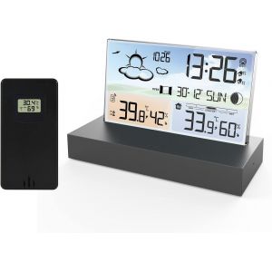 SUBZONAL-Station m&eacute;t&eacute;o sans Fil int&eacute;rieure/ext&eacute;rieure avec &eacute;cran LCD &iquest; Thermom&egrave;tre et hygrom&egrave;tre num&eacute;riques pour la Maison - Neuf