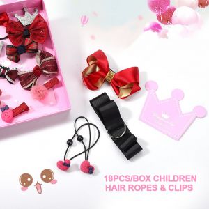 Lot De 18 Elastiques A Cheveux Pour Enfants Et Filles (Rouge) - Neuf
