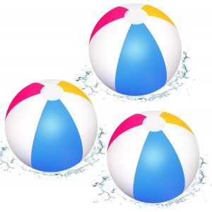 KAL-Ballon De Plage Gonflable, Ballon De Plage, 3 Pcs Ballon Piscine Gonflable, Jouet De Plage Gonflable Pour Plage Et Piscine Party - Neuf