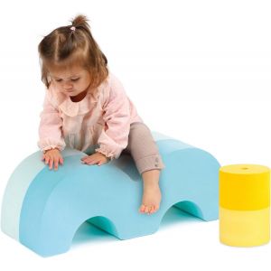 ChenQuanSarl-Blocs De Motricité - 2 Modules Évolutifs En Mousse - Dès 12 Mois - Pour Imaginer Toute Sorte D'Exercices - Coordination Et Équilibre - Matière Douce, Légère, Résistante - 60 X 21 X 18 Cm - Neuf