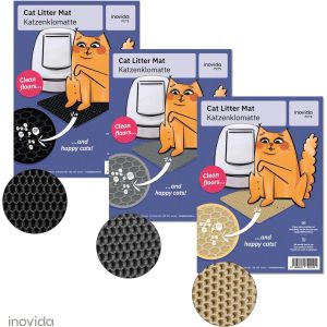 Tapis Liti&egrave;re Chat Xs Noir : Tapis De Liti&egrave;re 30x40cm Lavable Extra Petit &iquest; Ramasse-Liti&egrave;re Compact &iquest; Tapis Pour Bac &Agrave; Liti&egrave;re &iquest; Tapis De Sol Pour Chat &iquest; - Neuf