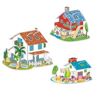 Castle House Jigsaw Auto-Assemblage Papier &Eacute;ducatif 3d Blocs De Construction Cr&eacute;atifs Puzzle Pour Children_11 - Neuf