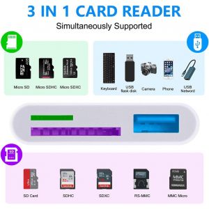 KALANKA-Lecteur de Carte SD USB C, Adaptateur Vers Micro SD/SDXC/SDHC, USB OTG M&eacute;moire Externes Compatible Pour iPhone 15 Pro, MacBook, Galaxy S20/S21 - Neuf