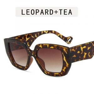 Lunettes De Soleil De Mode Portable Lunettes À Monture Épaisse Personnalisées Lunettes De Soleil Légères Pour Femmes Et Hommes Monture Léopard Double Thé - Neuf
