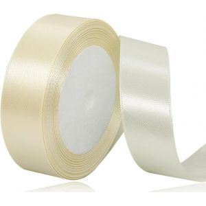 Ruban De Satin Beige 20 Mm X 22 M Pour Décoration De Cadeau, Ruban Cadeau, Large Ruban, Ruban Tissu Pour Mariage, Baptême Et Cadeaux D`Anniversaire - Neuf