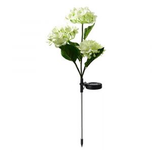 Lampe Solaire En Forme D'hortensia Pour La D&eacute;coration De Jardin, Hauteur 80 Cm, Tiges Flexibles, Installation Facile - Neuf