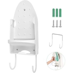 MEVRONISSHOP-Support de Planche &agrave; Repasser, Support Mural pour Fer &agrave; Repasser &eacute;lectrique, Organisateur de Rangement pour Planche &agrave; Repasser, Panier &agrave; Repasser sur Porte ou Support Mural dans la buand - Neuf