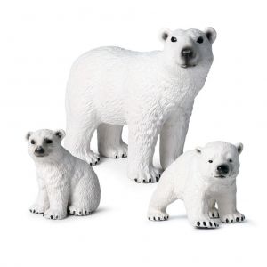 Lot De 3 Figurines Realistes D'ours Polaire En Plastique, Animaux Sauvages, Jouets Educatifs Pour Fetes, Fermes Et Forets, Cadeau D'anniversaire - Neuf