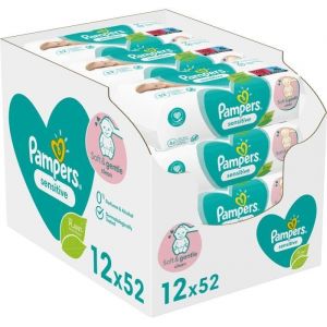 Pampers Lingettes Bébé Sensitive - Lot De 12 X 52 Lingettes - 624 Lingettes - Neuf