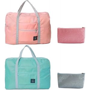 KALANKA-2 Pcs Sac de Voyage Cabine Bagage Pliable Sac Voyage Bagage Avion Sac de Sport Sac Weekend, Sac de Voyage Pliable Sac Cabine à Main Léger, Sac Bagage de Voyage Léger et Pliable Bagage Cabine - Neuf