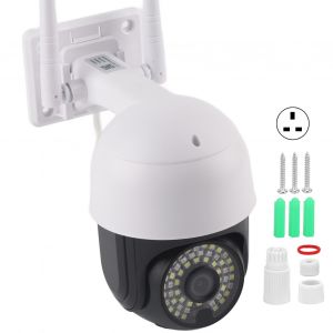 Camera IP WiFi d'exterieur 2 pouces 1080p HD, detection de mouvement, audio bidirectionnel, vision nocturne, etanche, pour systeme de securite domestique, prise britannique 110-240 V - Neuf