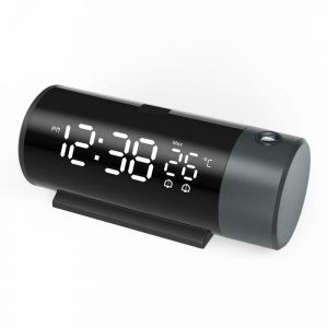 horloge de projection, réveil électronique rechargeable par USB, double alarme, projection de l'heure et de la température - Neuf