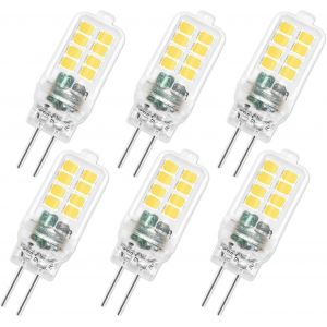 Ampoule Led G4 12 V 3 W, Non Dimmable, 16 Led Smd 300 Lm, Blanc Froid 6000 K, &Eacute;quivalent &Agrave; Une Ampoule Halog&egrave;ne G4 25 W, Pour Lustre, Lot De 6 - Neuf