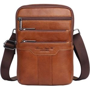 CAUC-Cuir D'&eacute;paule Messenger Sac pour Hommes Femmes Casual Business Porte-documents Cross Body Pochette Pack Fourre-tout T&eacute;l&eacute;phone Sacs &Agrave; Main Sling Poitrine Poche - Neuf